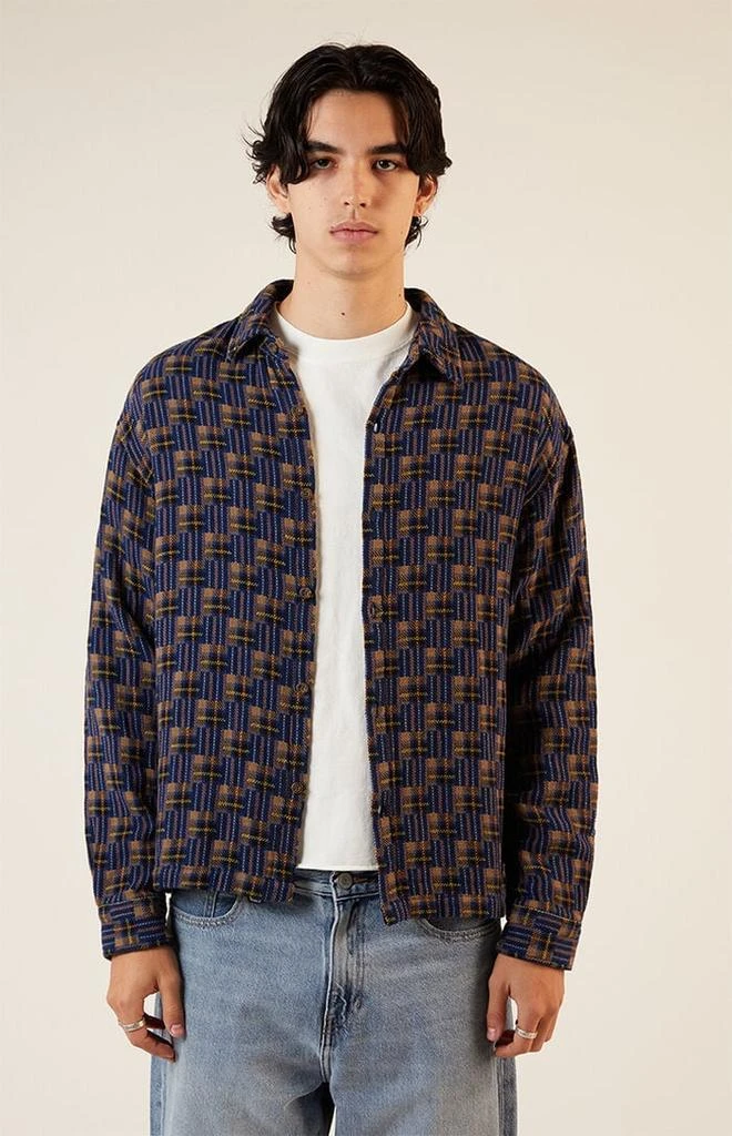 PacSun Washed Cropped Camp Flannel Shirt 1