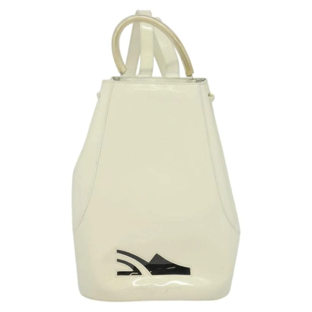 Salvatore Ferragamo Vintage Gancini Backpack Patent Leather Patent_Leather Backpack Bag (Pre-Owned)