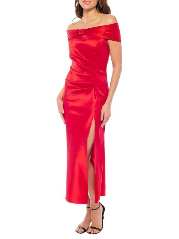 Off-Shoulder High Slit Taffeta Gown  On Sale Now with Up to 25% Off |  Discover Exclusive Deals & Savings at BeyondStyle  Authentic MARINA dresses|bodycon|women's  apparel|Women's|women's with Limited-Time Discounts, Free Shipping,