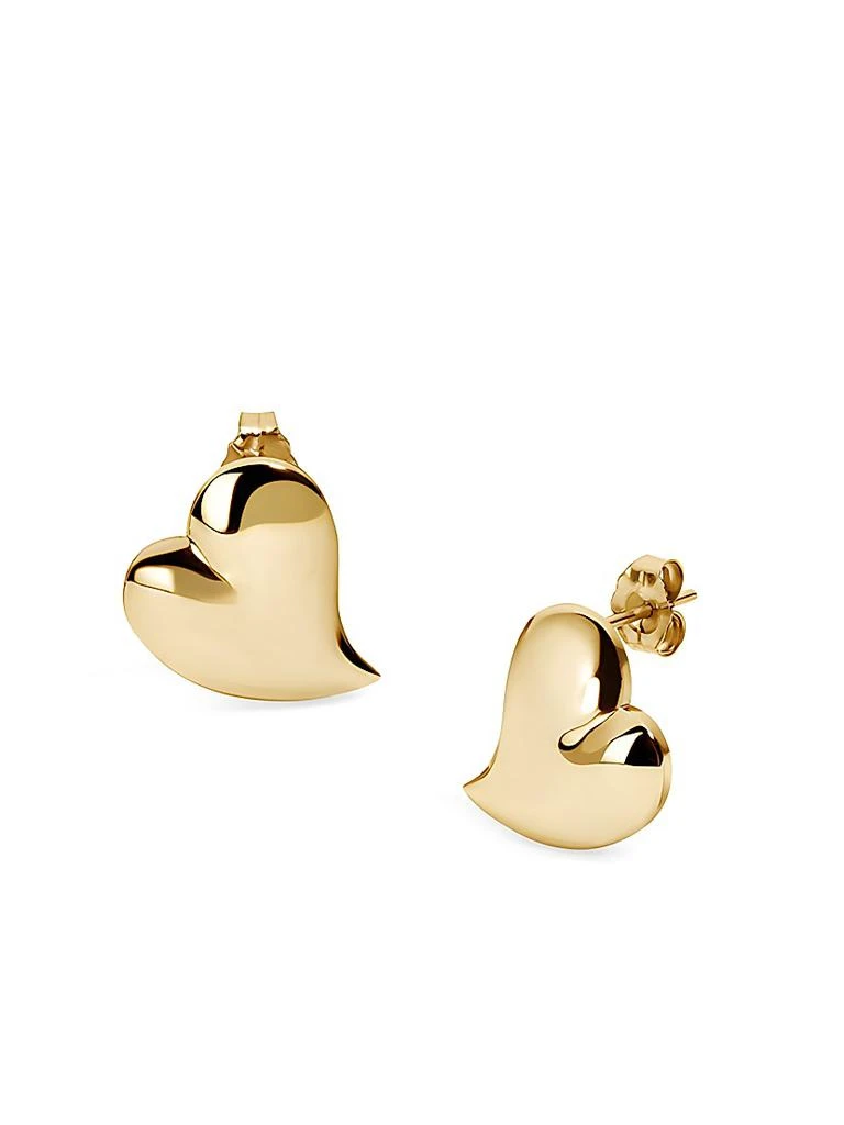 Stephanie Gottlieb 14K Yellow Gold Puffy Heart Stud Earrings 1
