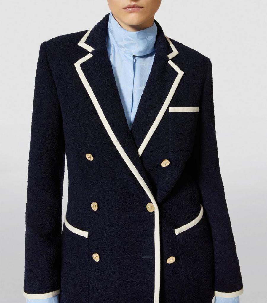 Valentino Wool-Blend Double-Breasted Blazer - Suits