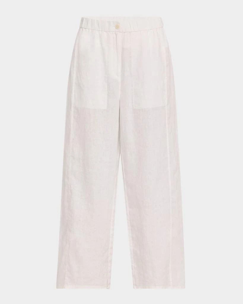 Eileen Fisher Petite Cropped Straight-Leg Organic Linen Pants 1