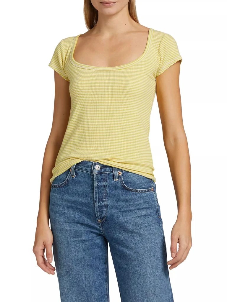 Splendid Selena Striped Rib-Knit T-Shirt 3