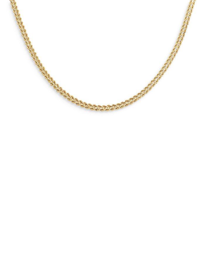Alberto Amati 14K Yellow Gold Cuore Rope Link Collar Necklace, 18"