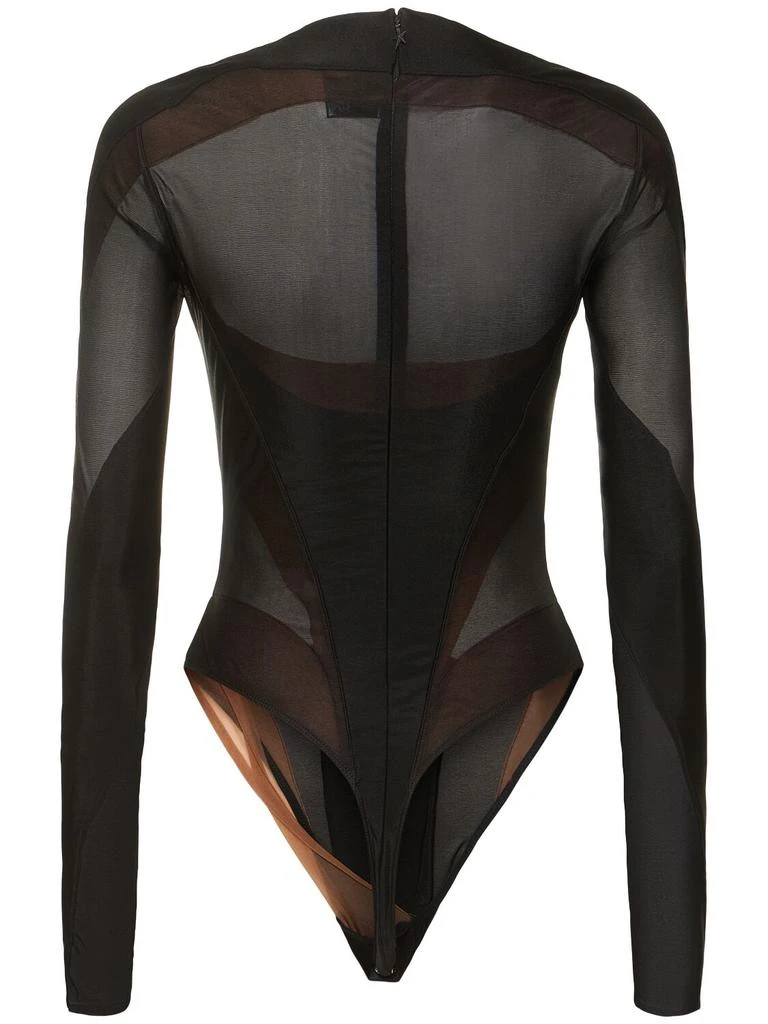 MUGLER Nylon Jersey Long Sleeve Bodysuit 4