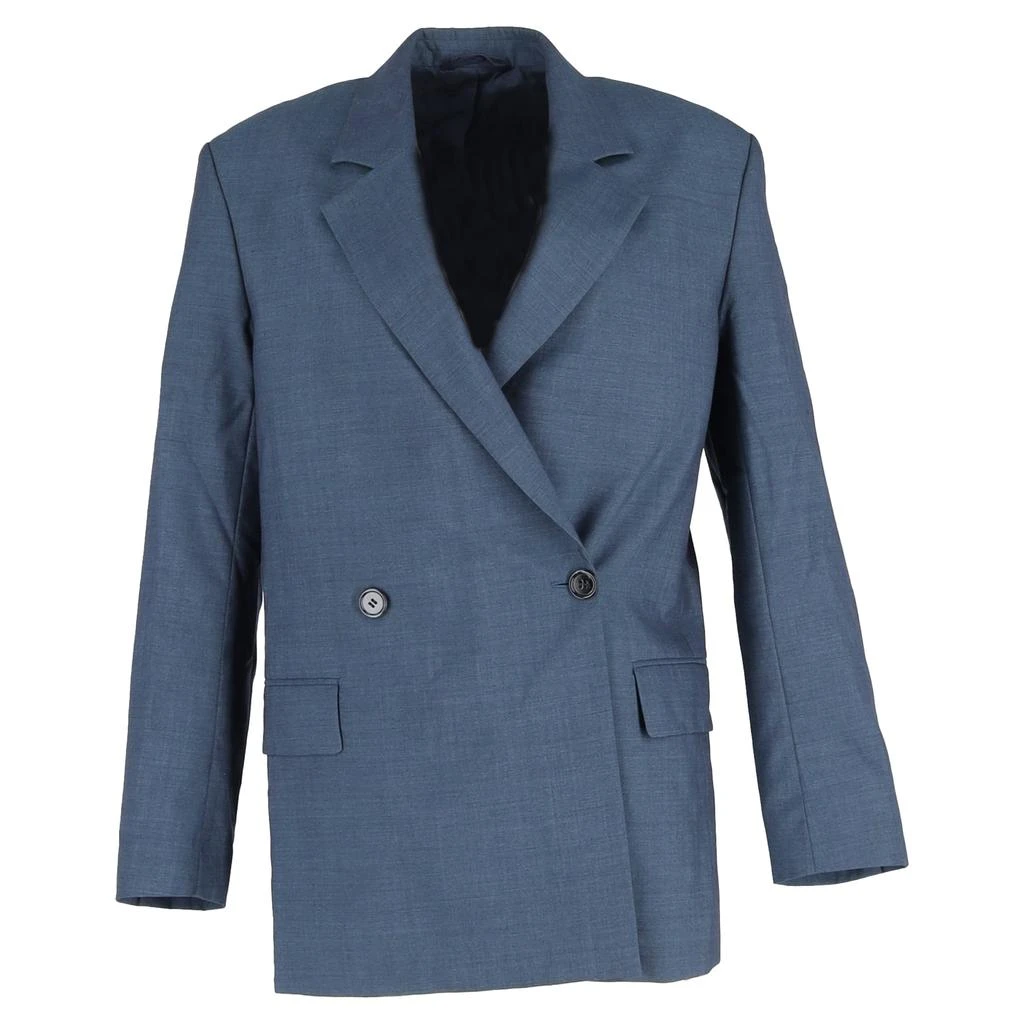 Acne Studios Jamalik Double-Breasted Blazer in Navy Blue Polyester 1