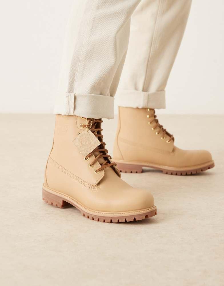 Shop Timberland 8-inch lace up waterproof boot in medium beige