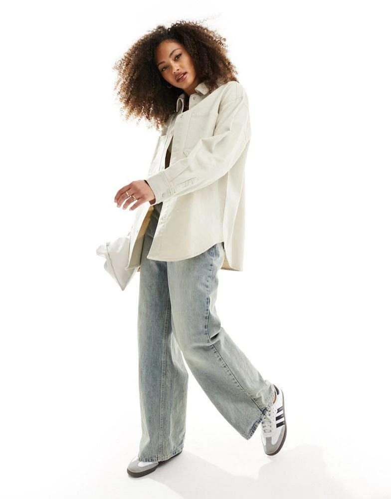 ASOS ASOS DESIGN oversized twill jacket in stone 3