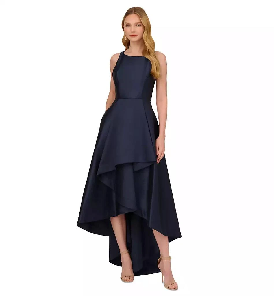 Adrianna Papell High-Low Mikado Sleeveless Gown 3
