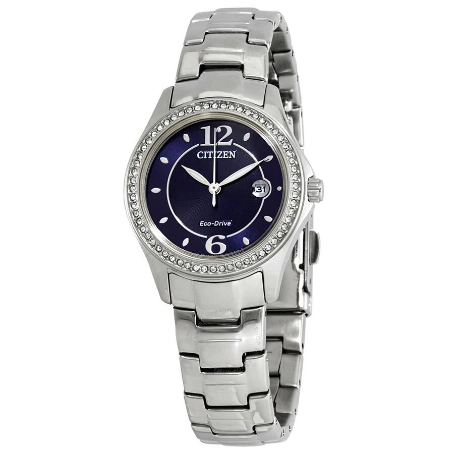 Citizen Silhouette Crystal Eco-Drive Blue Dial Stainless Steel Ladies Watch FE1140-86L 1