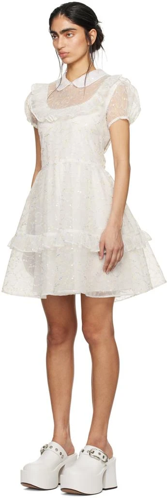 Anna Sui SSENSE Exclusive White Ruffled Minidress 4