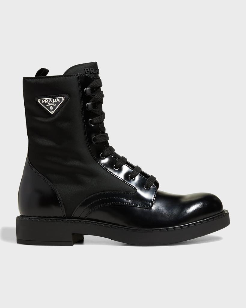靴 Prada Combat boots Prada Black Lace-Up Combat Boots - Ann's Fabulous Closeouts