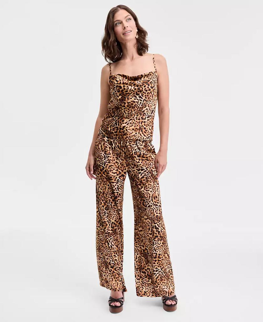 INC International Women's Animal-Print Cowlneck Camisole Top, Exclusively at Macy's