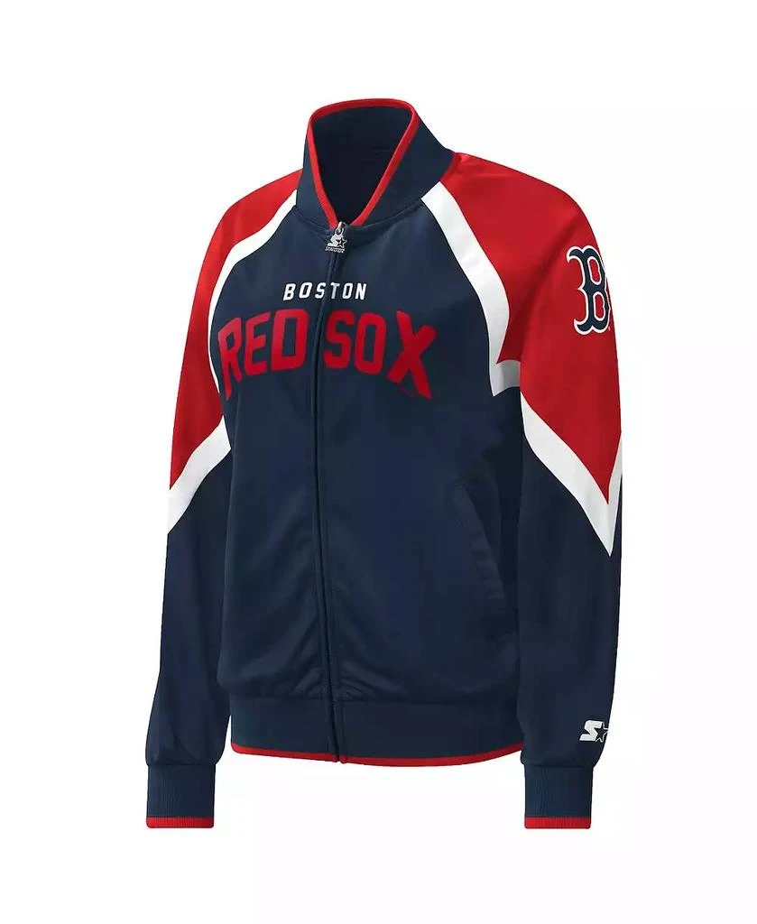 Starter Women's Navy Boston Red Sox Touchdown Raglan Full-Zip Track Jacket 2