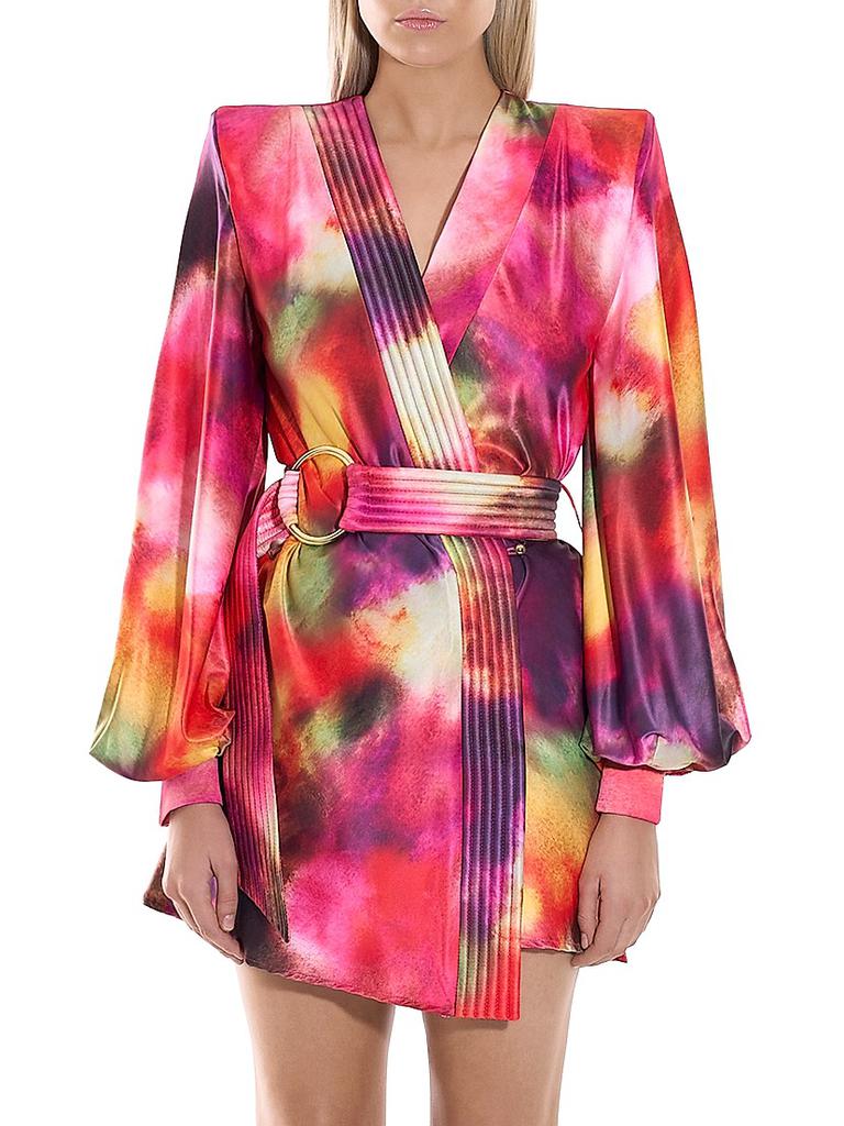 Zhivago Cala Conta Tie-Dye Satin Tie-Waist Minidress