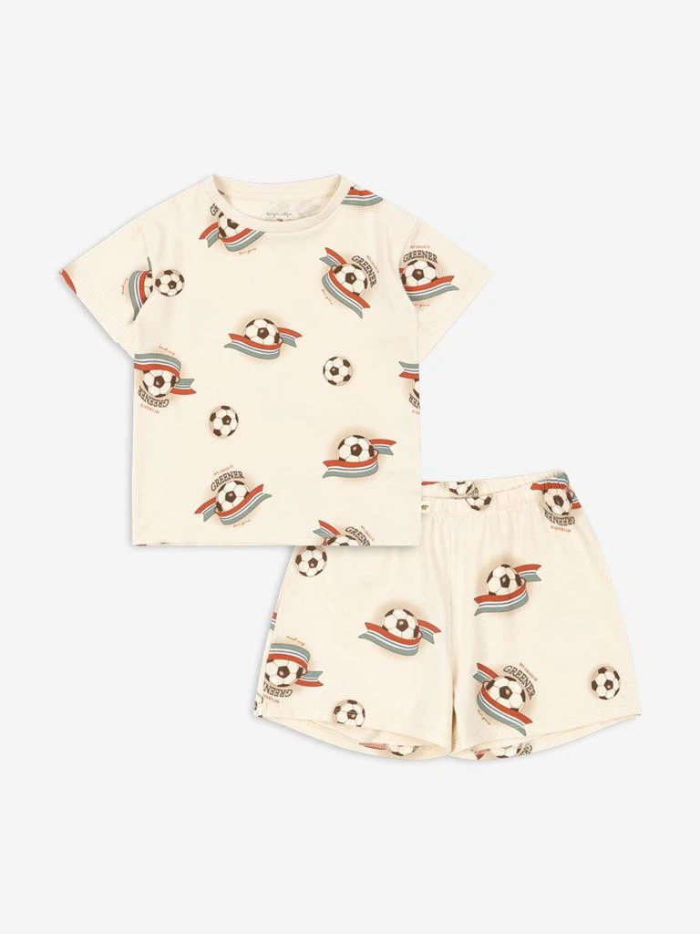 Konges Slojd Boys Kick It Short Set in Ivory 1