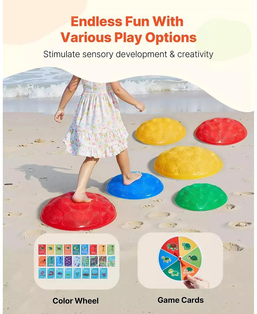 SUGIFT 6-PC Turtle Balance Stepping Stones for Sensory Play, 220 lb Rated 6