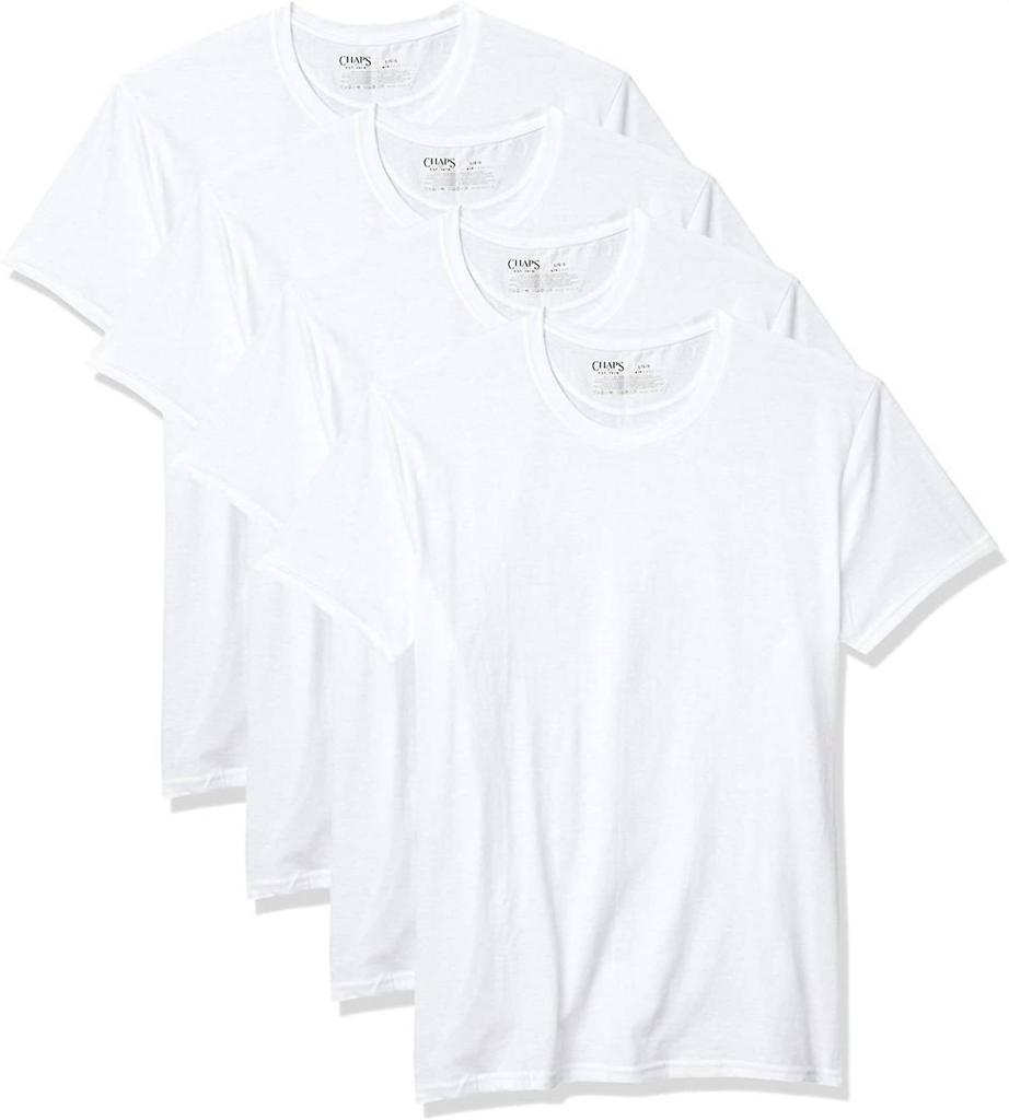 Chaps Men's 4-Pack Underwear Crew Neck Shirt In White