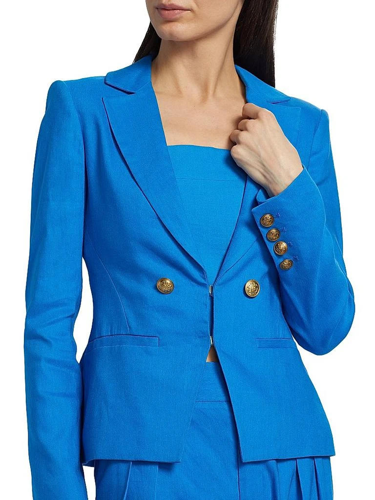 Alice + Olivia Mya Linen-Blend Fitted Blazer 6