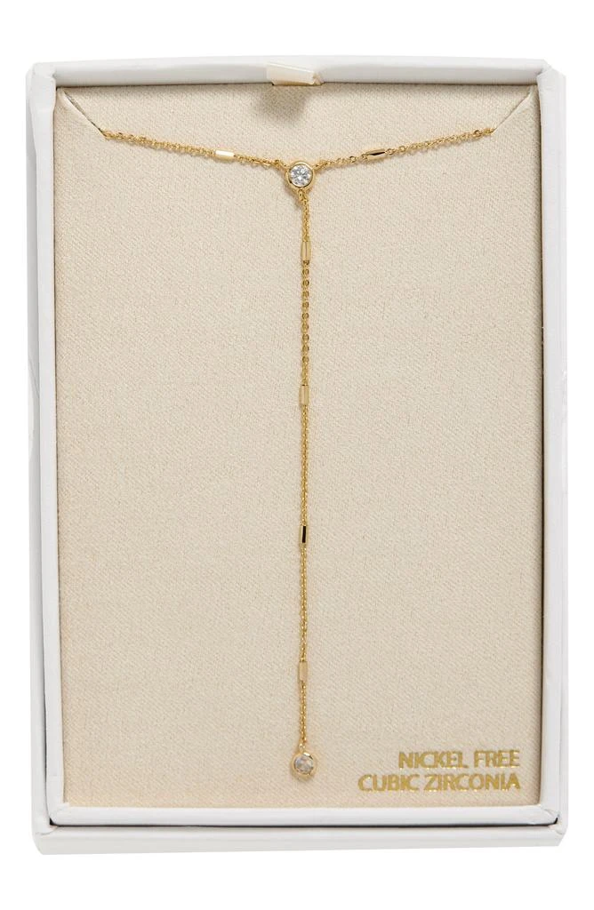 Nordstrom Bezel Set Cubic Zirconia Station Y-Necklace