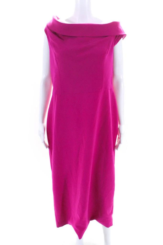 Christian Siriano Womens Fuchsia Drape Dress Pink 1
