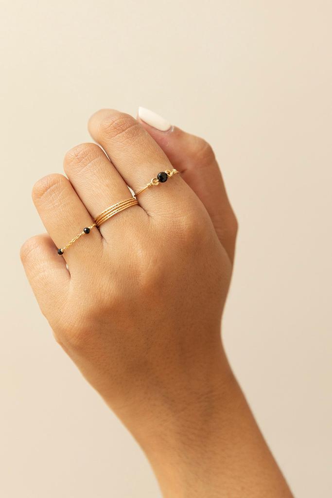 YAY Paris Bague Moon - Spinelle - Or