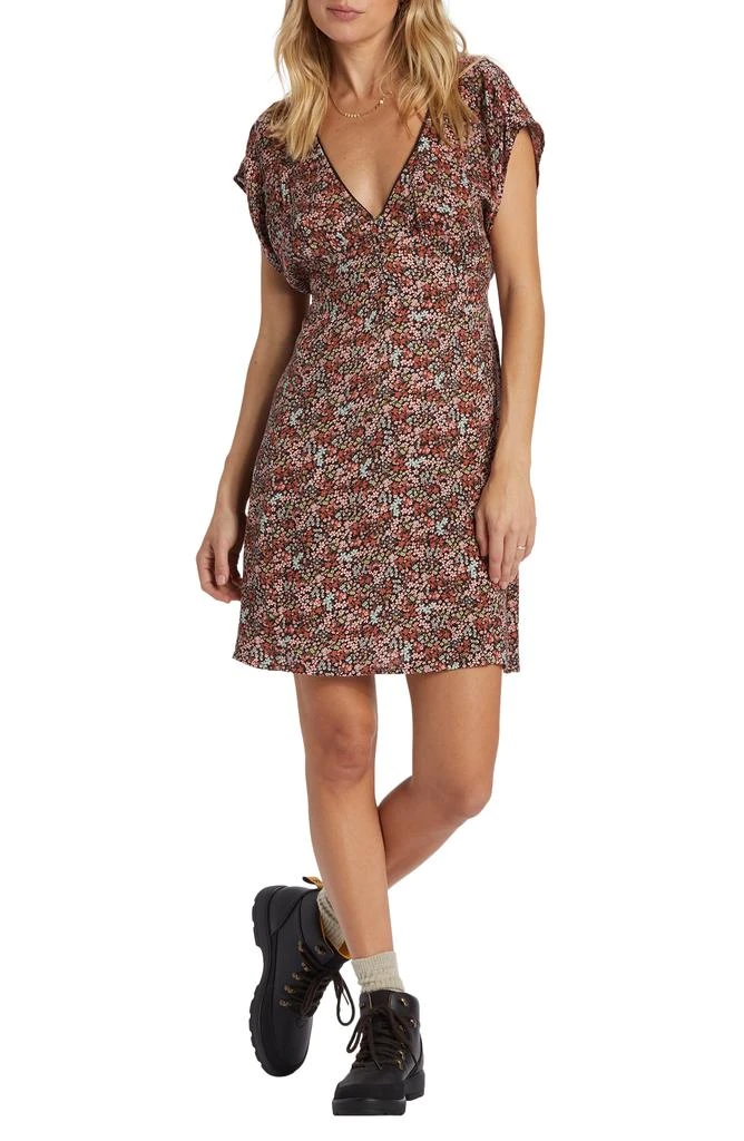 Billabong Bright Skies Button Front Crepe Minidress 1