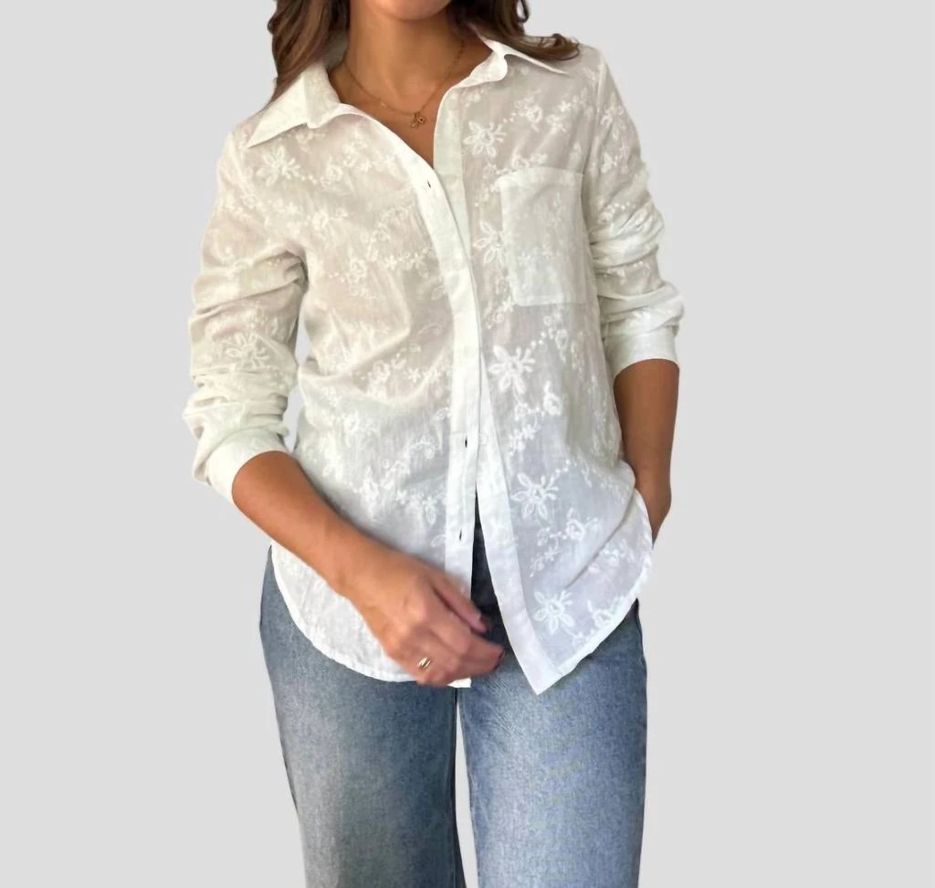 Things Between Things Between - Jesse Embroidered Button Down Top 1