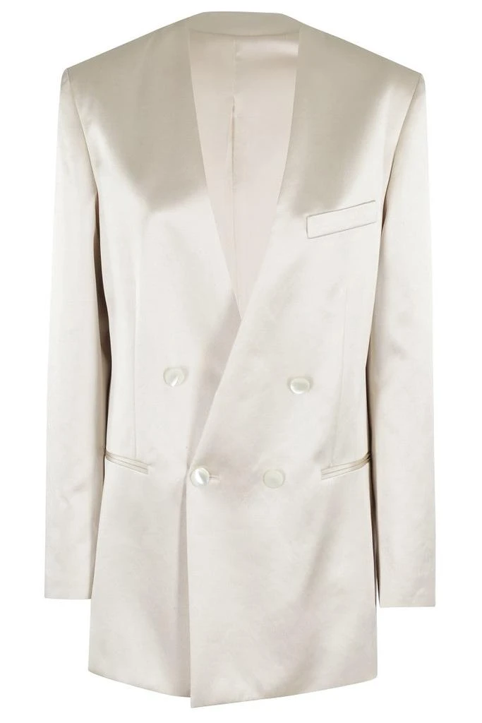 PHILOSOPHY di LORENZO SERAFINI Double-Breasted Ivory Duchess Blazer