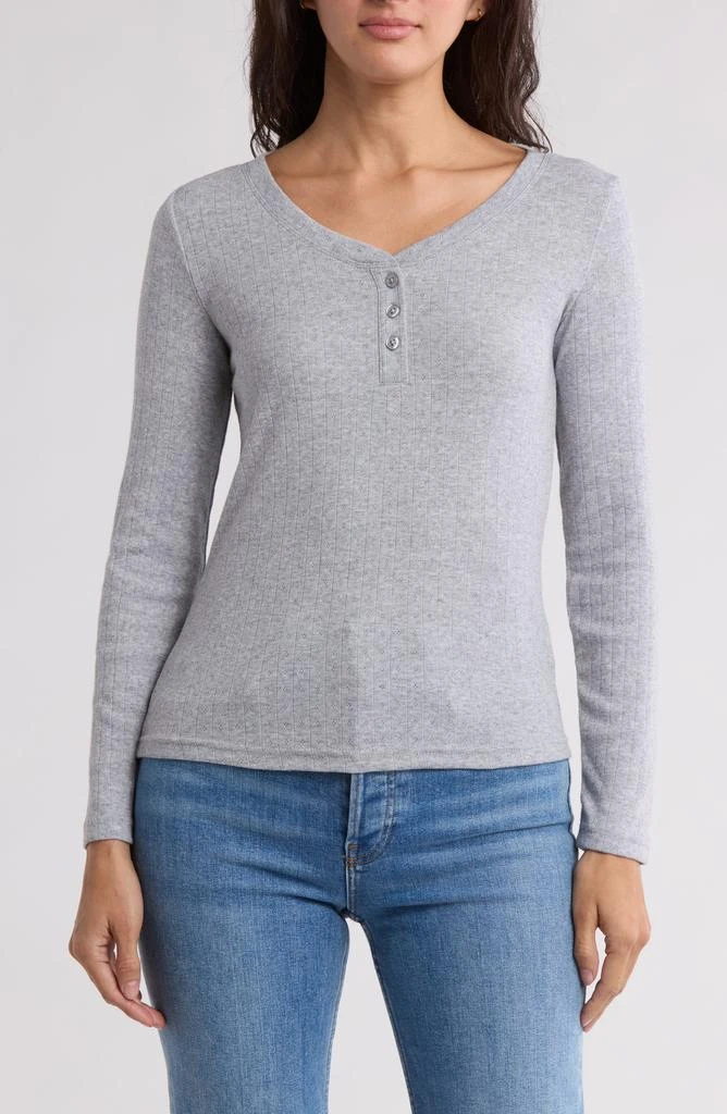 Joe's Long Sleeve Pointelle Henley 1