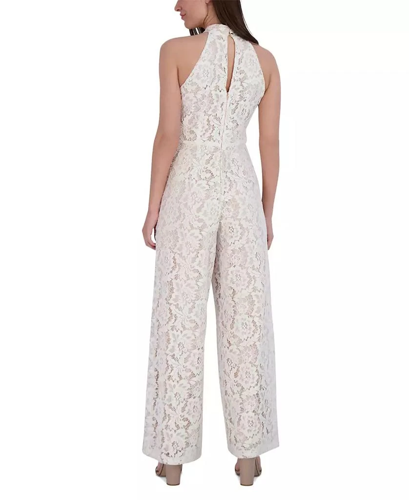 julia jordan Women's Lace Twist-Neck Wide-Leg Jumpsuit 2