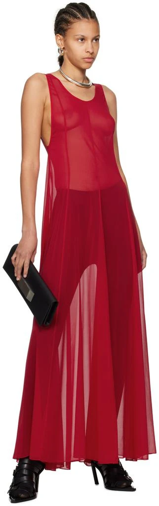 Peter Do Red Semi-Sheer Maxi Dress 4