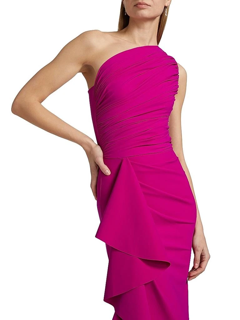 Chiara Boni Aziza Ruched One-Shoulder Gown 6