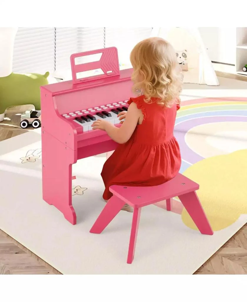 HONGGE Kids Digital Piano Keyboard with Lighted Teaching Mode and Bench for Musical Learning 4