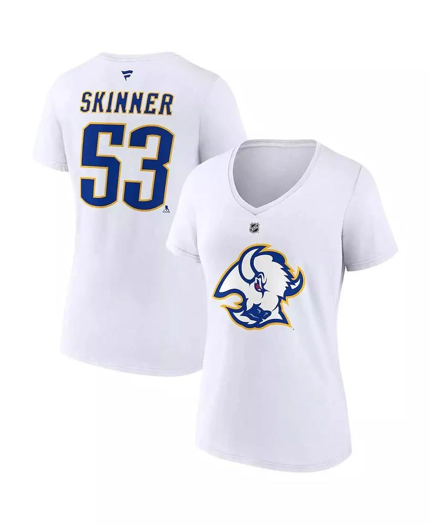 Fanatics Women's Jeff Skinner White Buffalo Sabres Special Edition 2.0 Name and Number V-Neck T-shirt 1