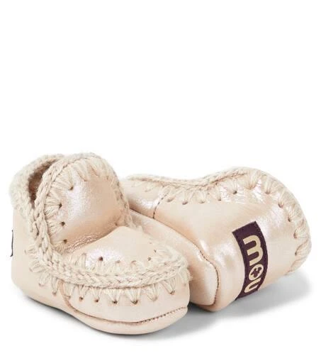 Mou Kids Baby shearling-lined suede ankle boots 5