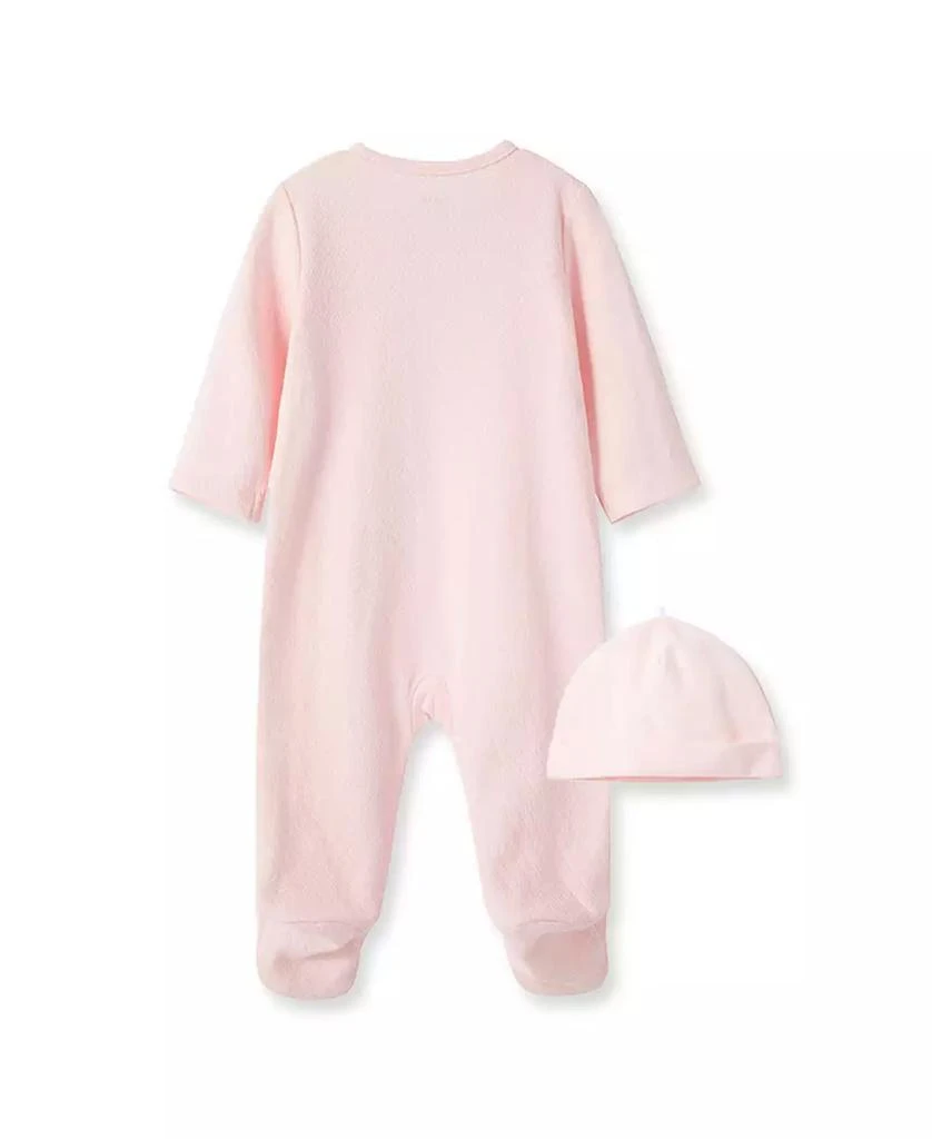 Little Me Baby Girls New World Girl Footed Coverall with Hat, 2 Piece Set 2