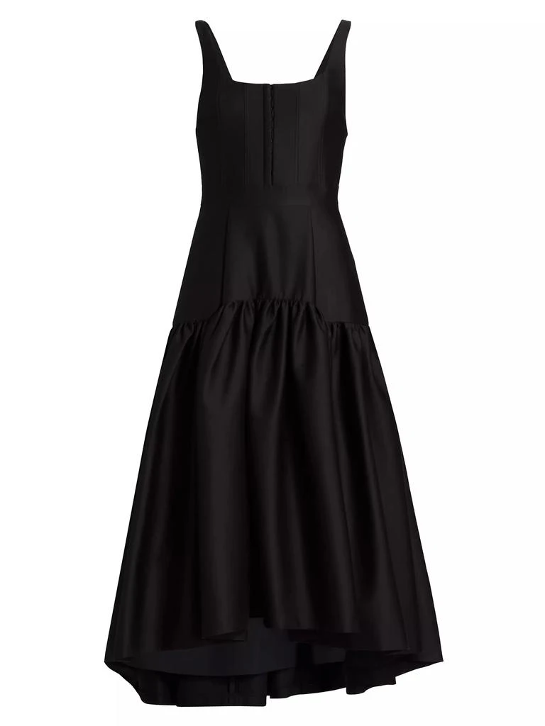 Alice + Olivia Diana Asymmetric Cotton-Blend Midi-Dress 1