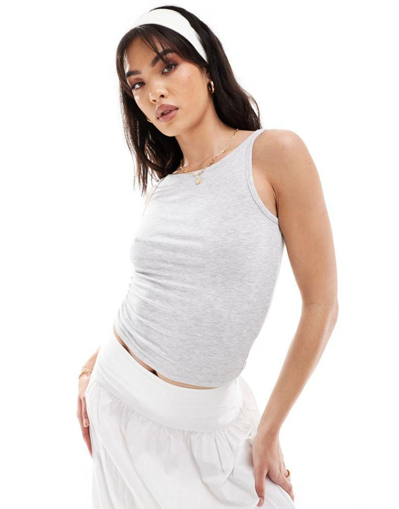 Cotton:On Cotton:On Staple rib boat neck tank in grey 1