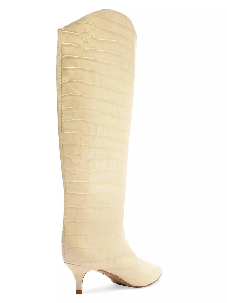 Schutz Maryana 50MM Crocodile-Embossed Leather Wide-Calf Boots 3