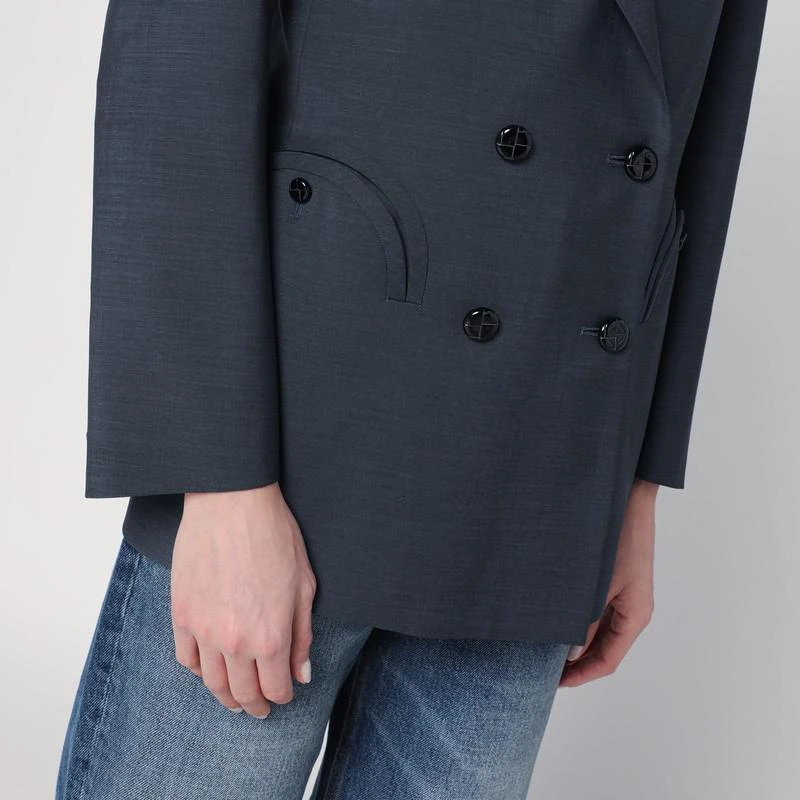 BLAZÉ MILANO Navy blue double-breasted jacket in wool blend 4