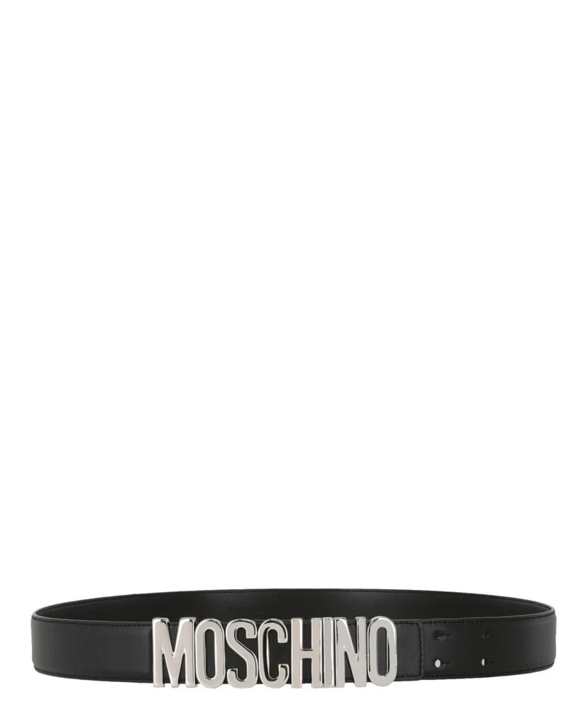 Moschino Logo Lettering Leather Belt 1