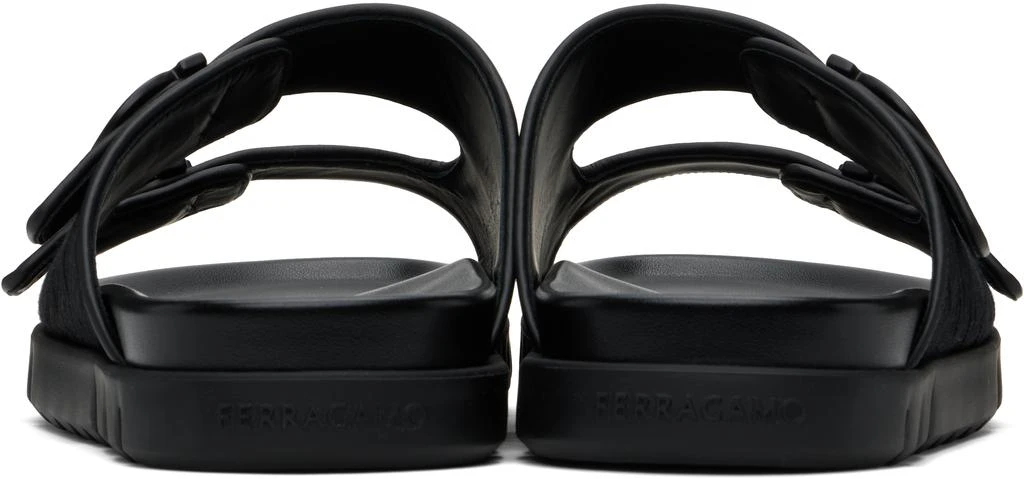 Salvatore Ferragamo Black Double-Strap Sandals 2