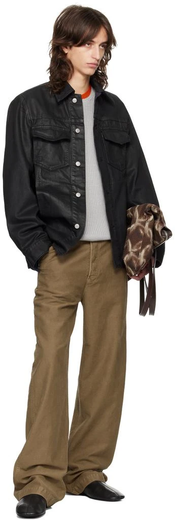 Dries Van Noten Black Waxed Denim Jacket 4