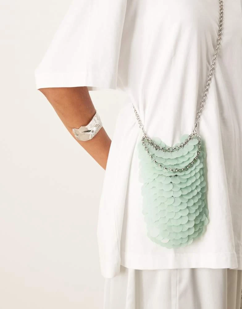 ASOS ASOS DESIGN pastel sequin grab pouch bag with detachable - Main Image