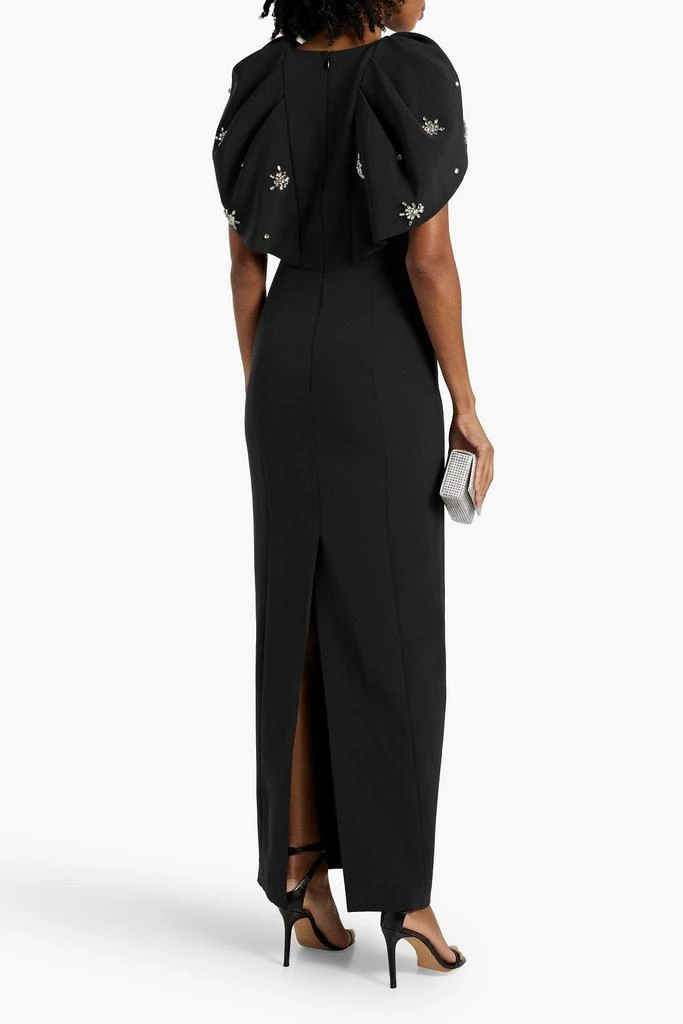 Huishan Zhang Adelaide cape-effect crystal-embellished crepe gown 3