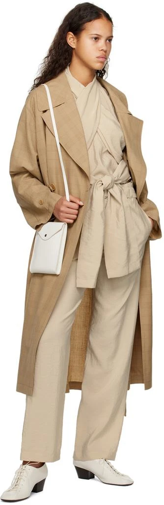 LEMAIRE Beige Double-Breasted Trench Coat 4