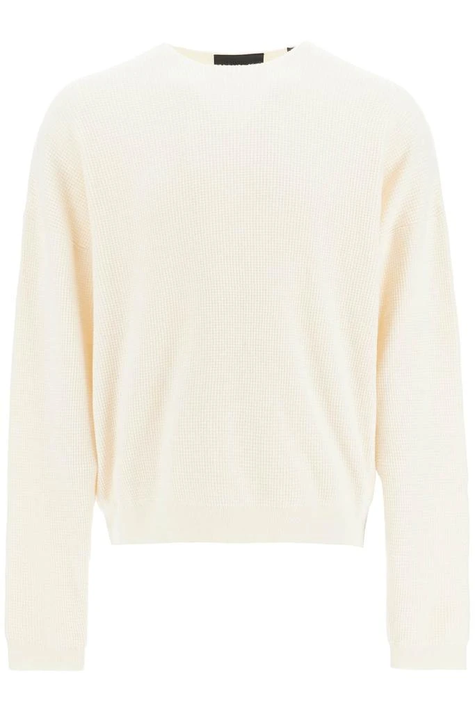 Essentials waffle crew neck pul 1