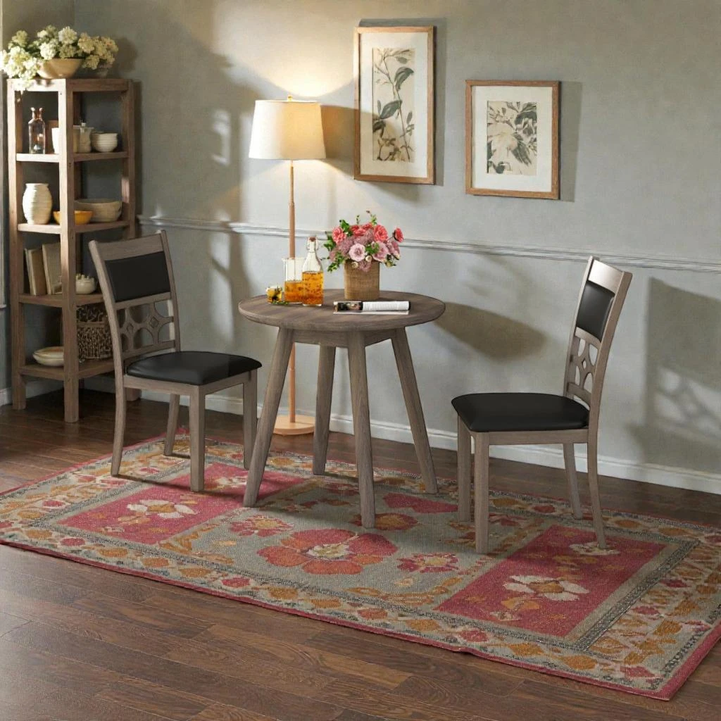 Hivvago Set of 2 Plush Dining Chairs with Upholstered Seat and Back Support