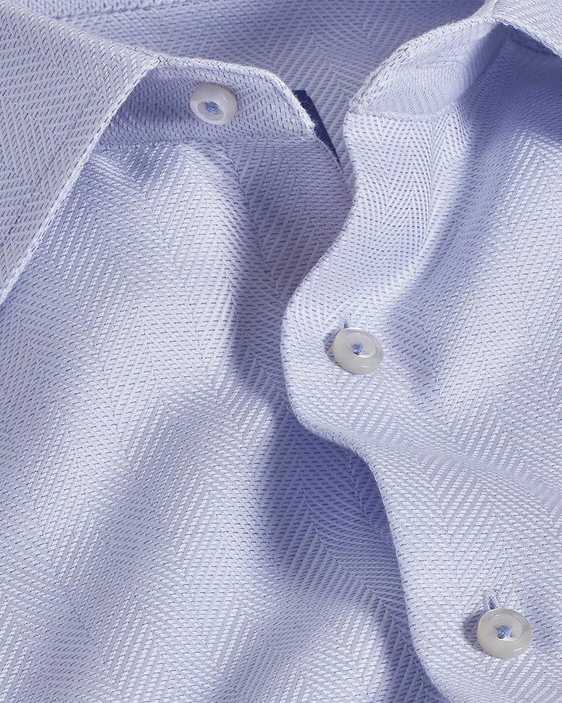 David Donahue Trim Fit Tic Herringbone Dress Shirt 2